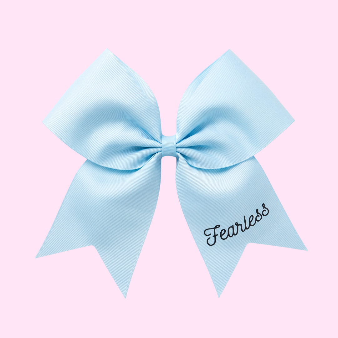 "Fearless" Light Blue Bow