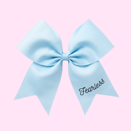 "Fearless" Light Blue Bow